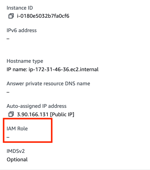EC2 IAM role is blank