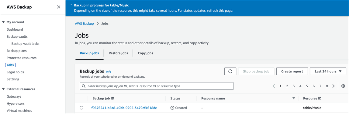 Click on Create on-demand backup window to create new on-demand backup job