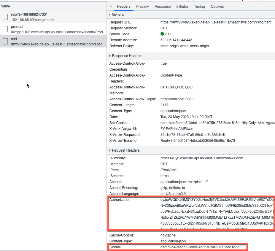 Chrome Developer Tools: View Header and Authorization